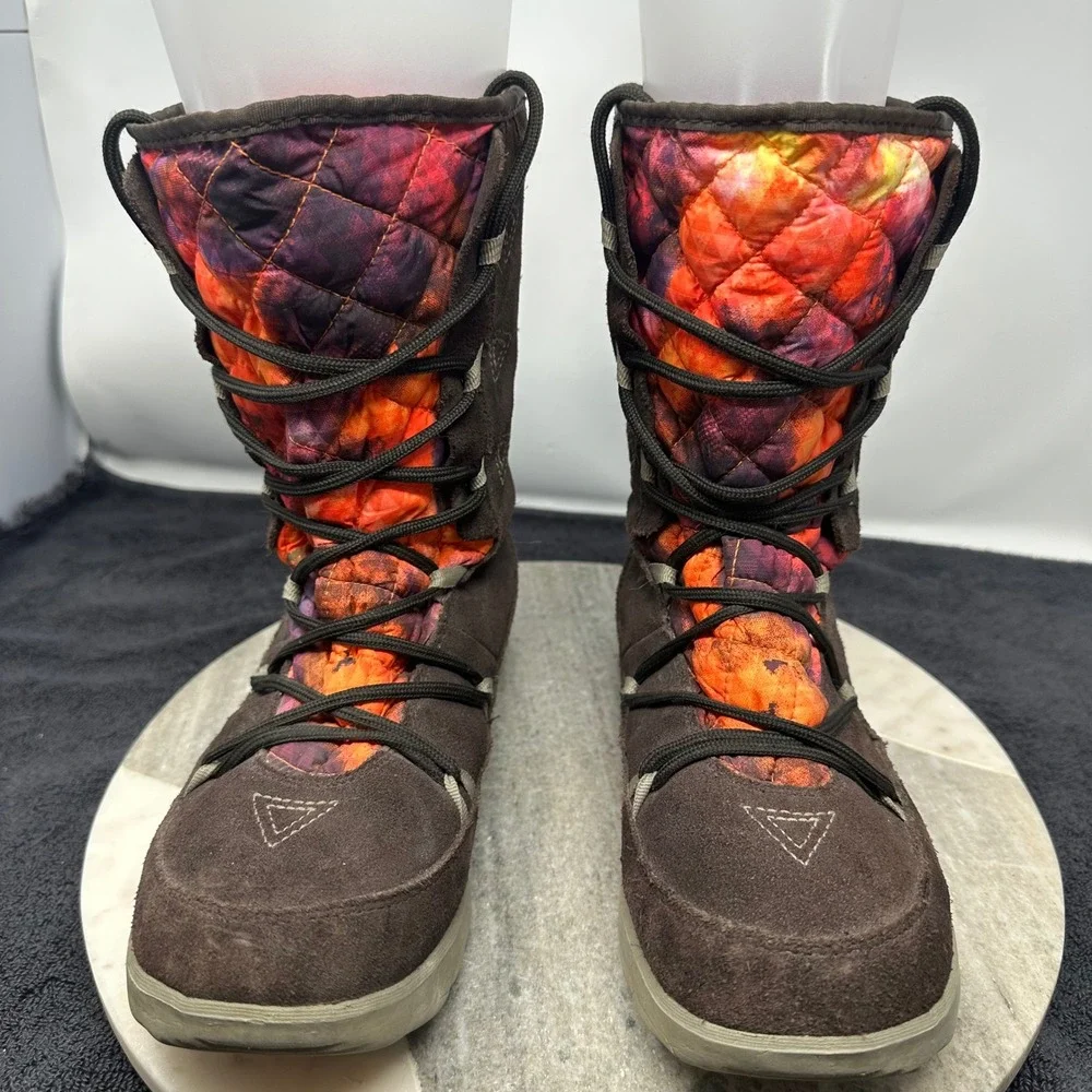 The North Face Thermoball Utility Boots Brown Suede Quilted Primaloft Womens 10